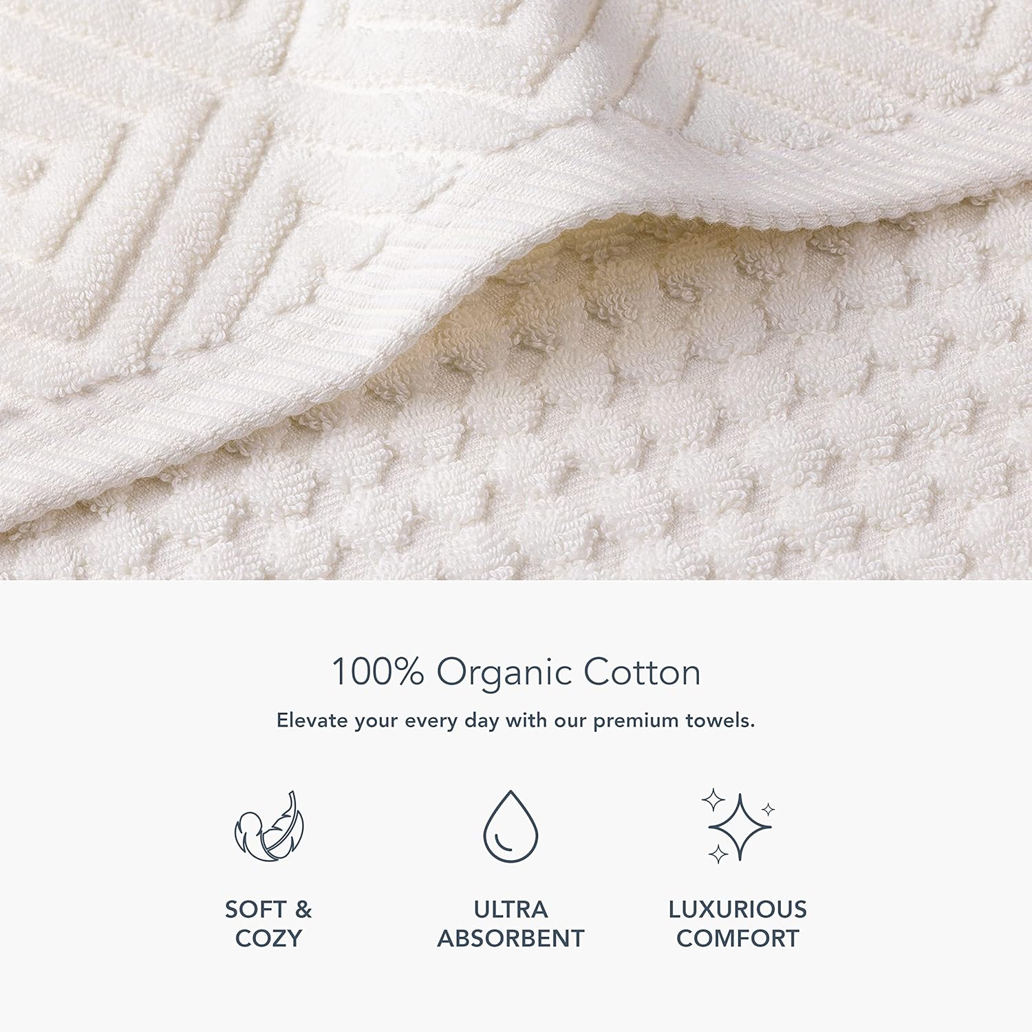 TexereSilk Organic Cotton Diamond Jacquard Towel Set