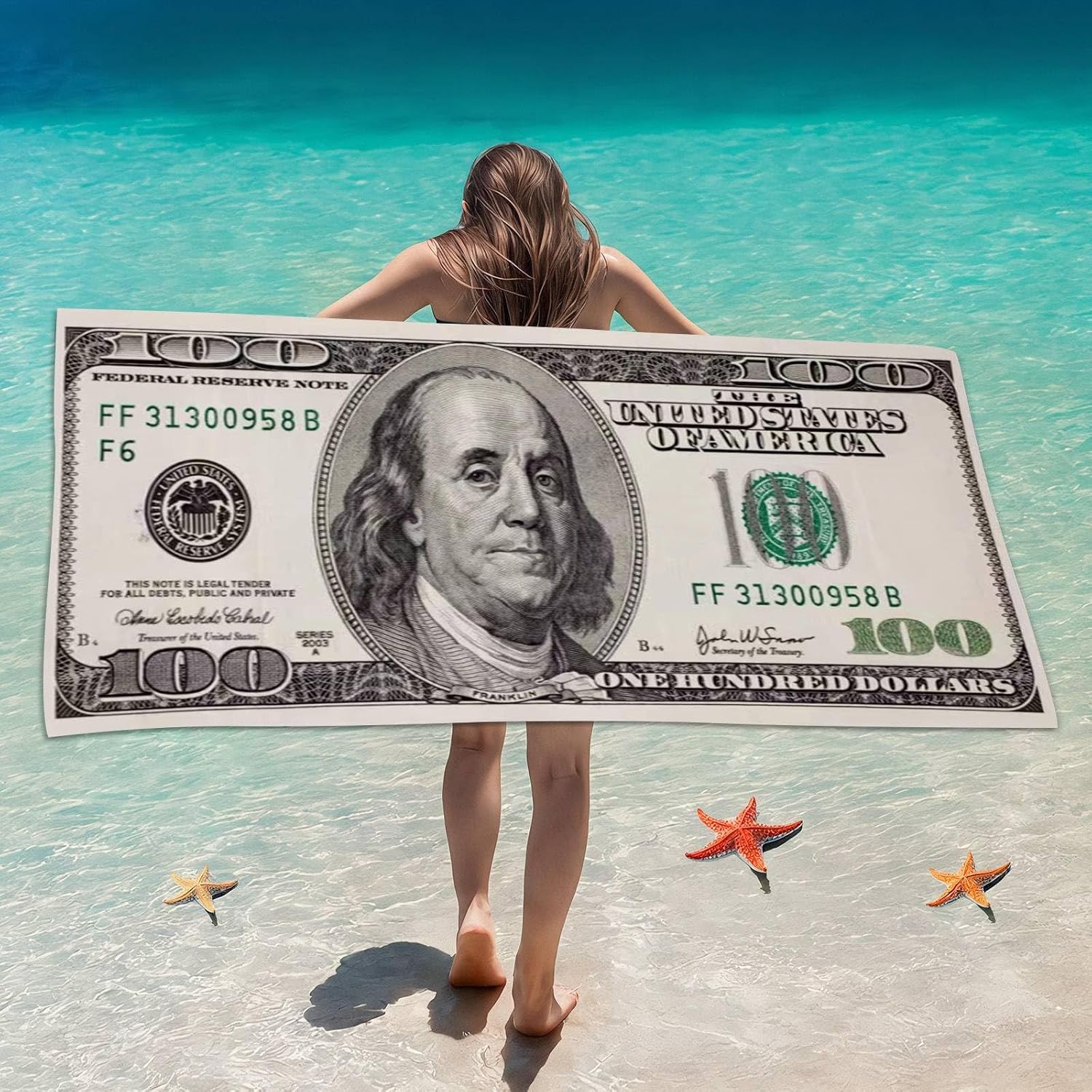 Meeting Love Dollar Beach Towel 70x140cm