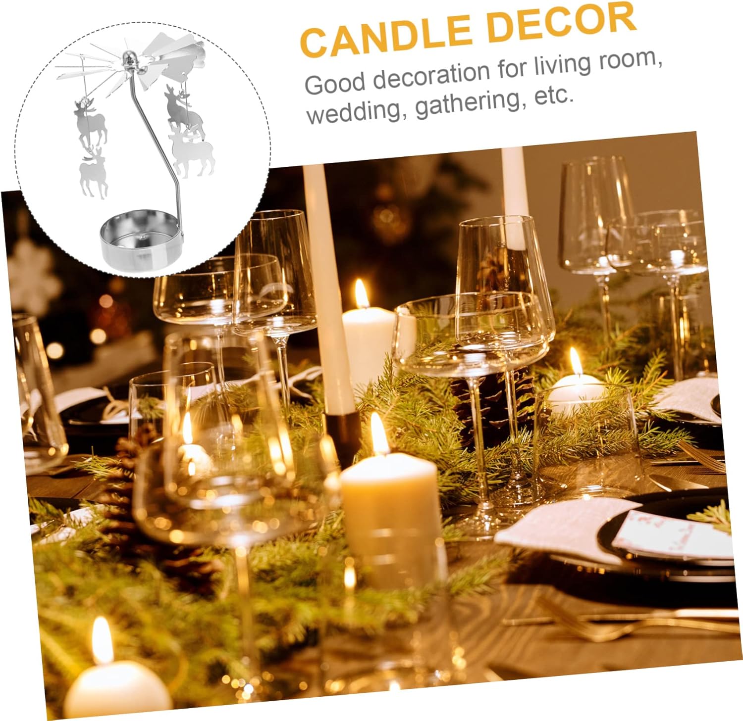3Pcs Spinning Snowflake Candle Holder for Christmas
