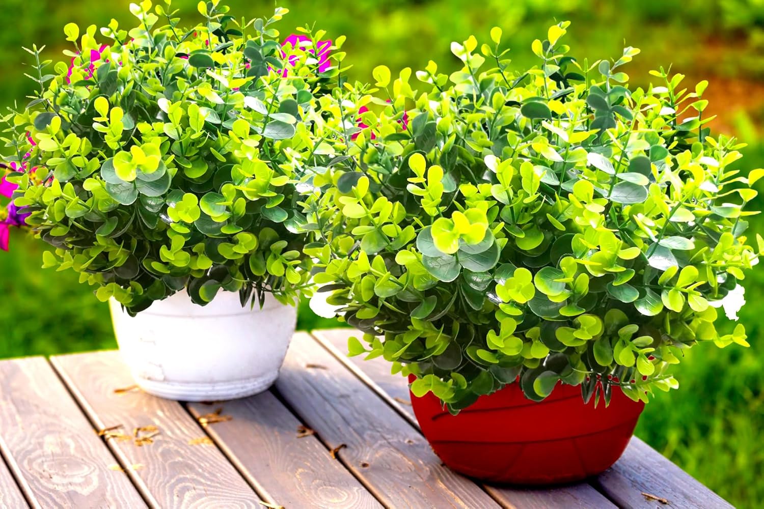 Thinktral Artificial Flowers for Outdoors 16 Pcs UV Resistant Fake Plants