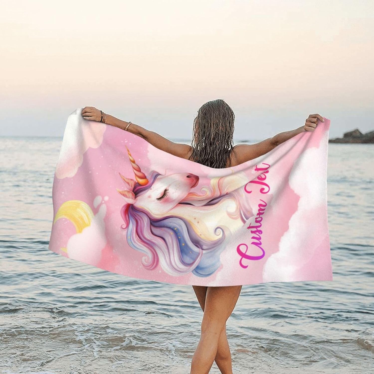 Custom Kids Beach Towel with Name 16x315in 1
