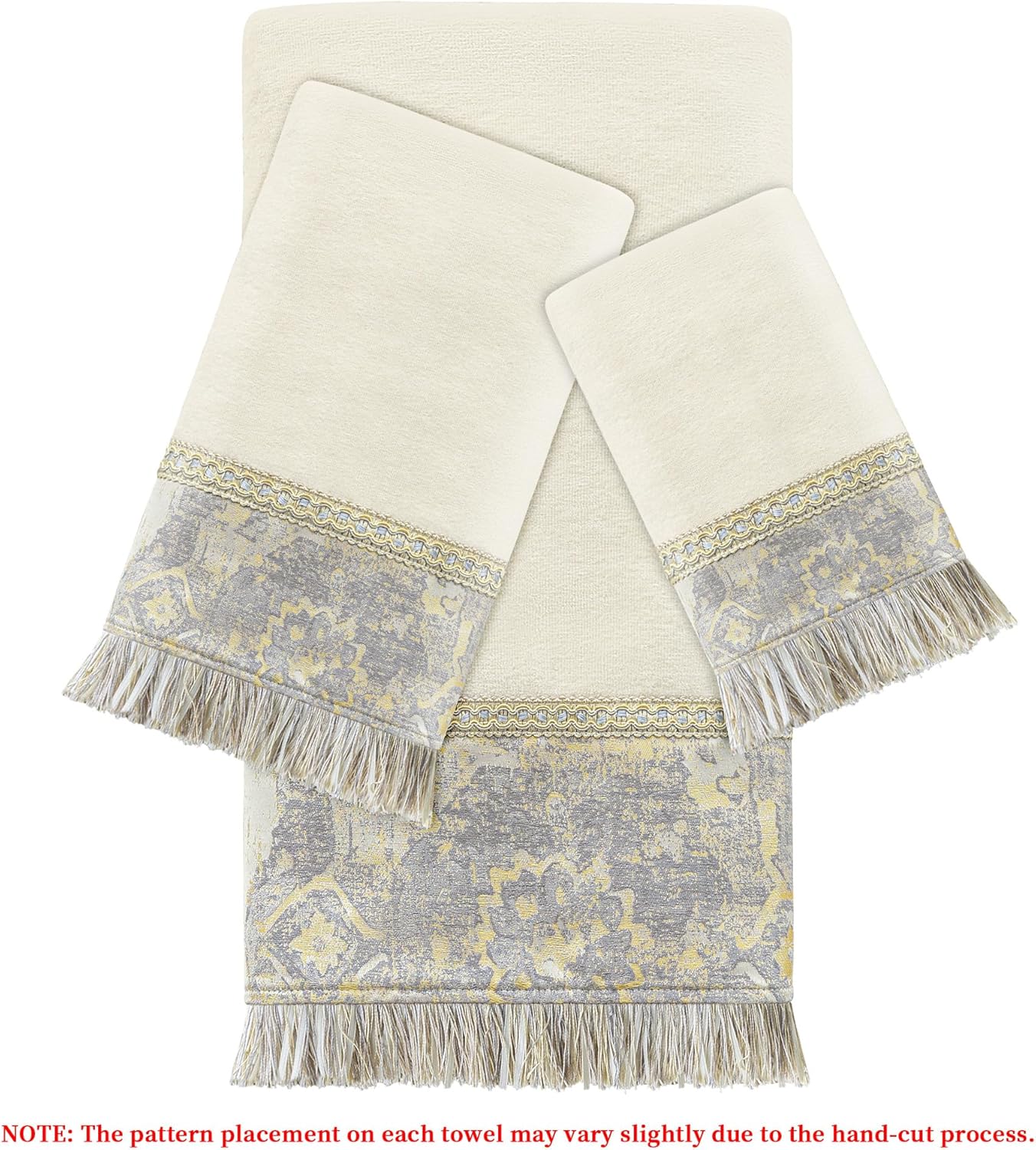 Loom and Mill Luxury Velour Cotton Towel Set 3-Piece