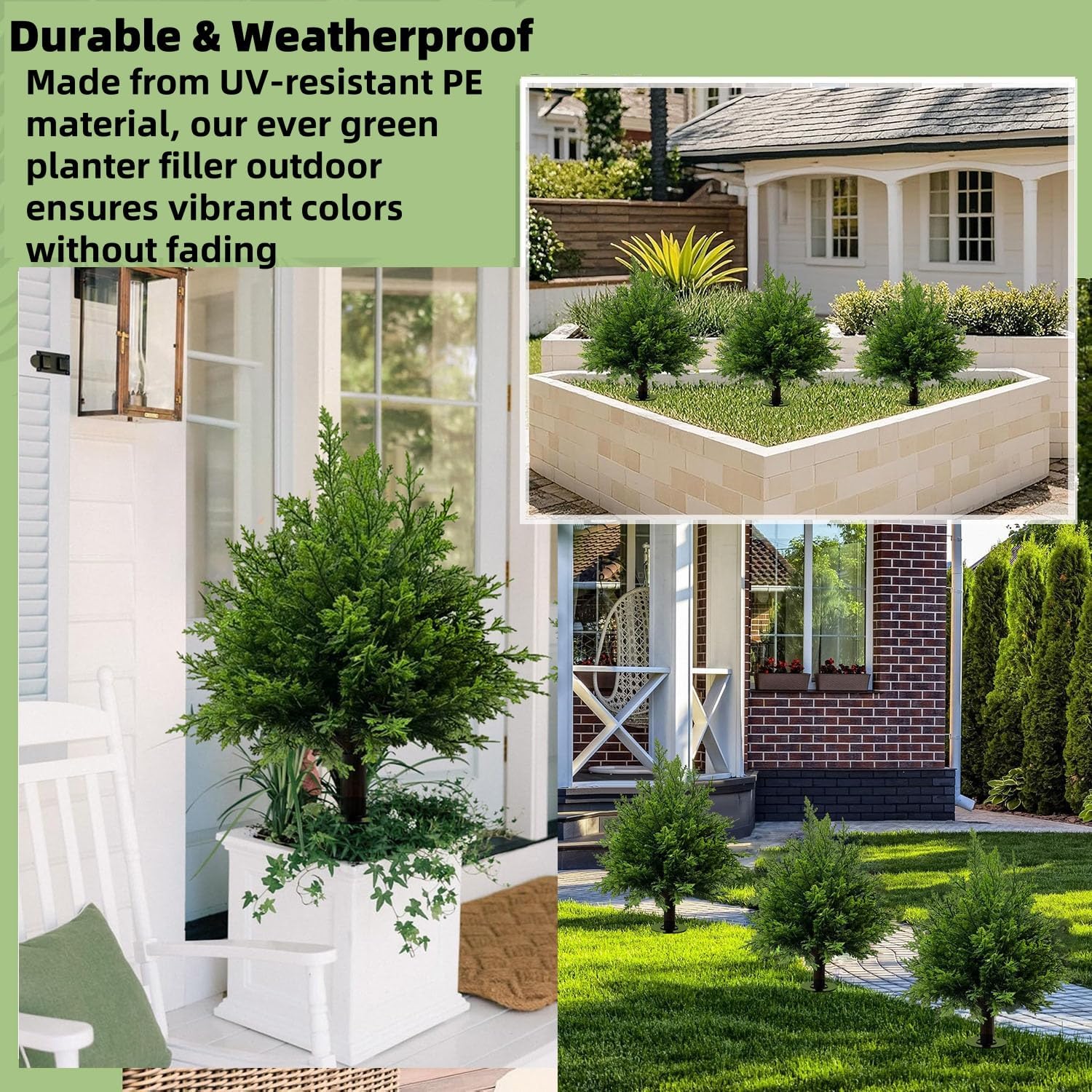 Lifelike Faux Cedar Planter Fillers - 258 Inches High