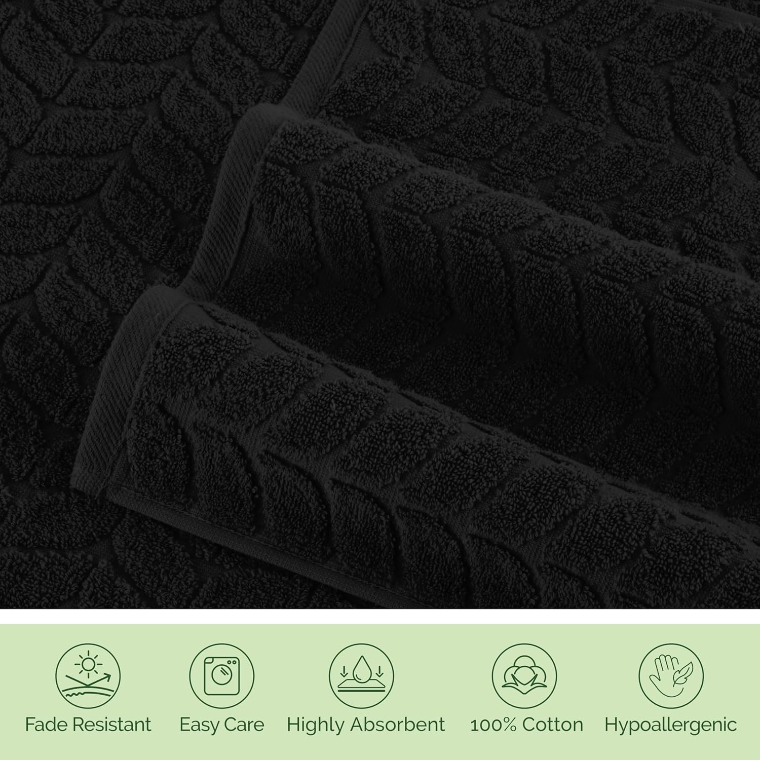 Elegant Comfort 6-Piece Turkish Cotton Towel Set - Black