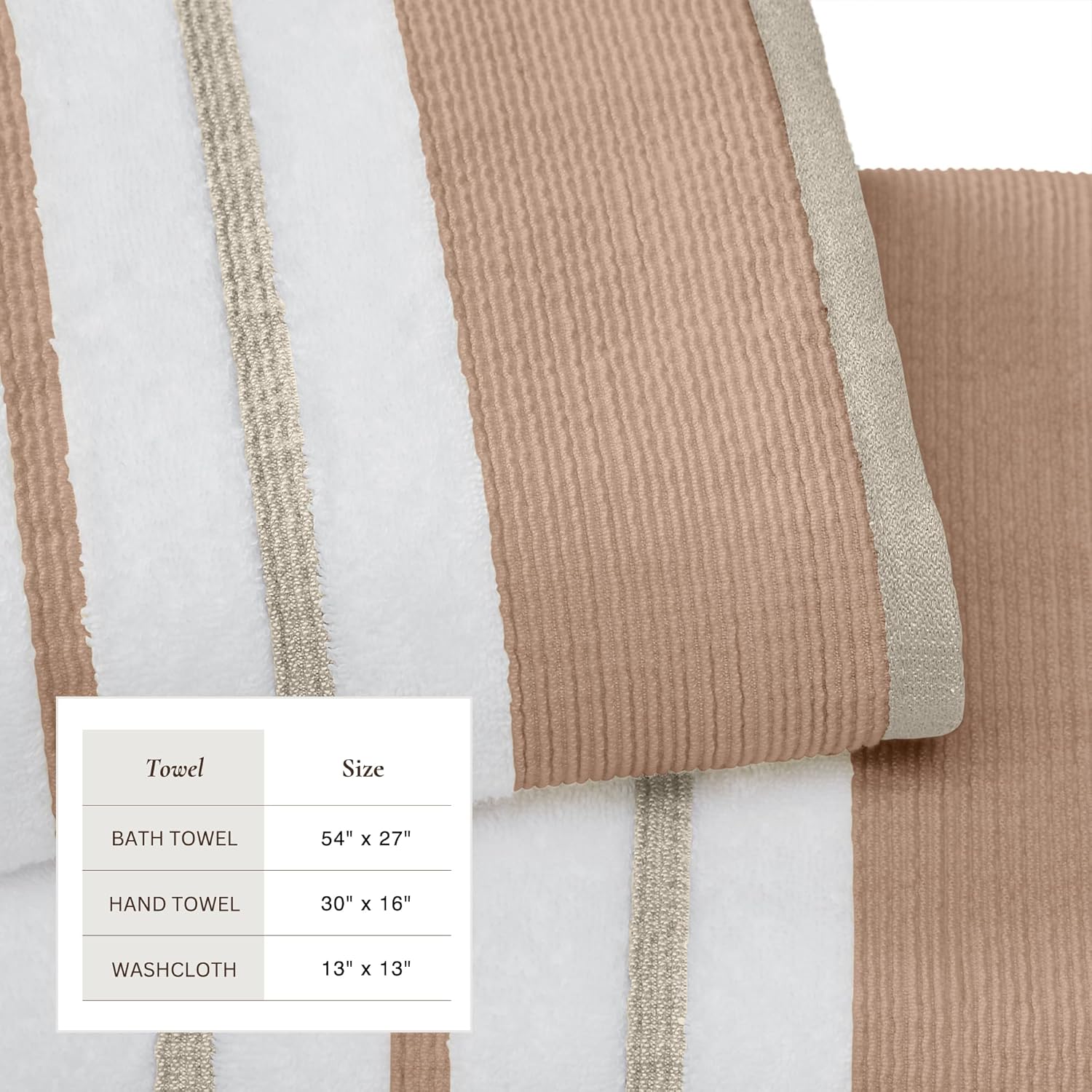 Great Bay Home Decorative Bath Towel Set 6 Piece