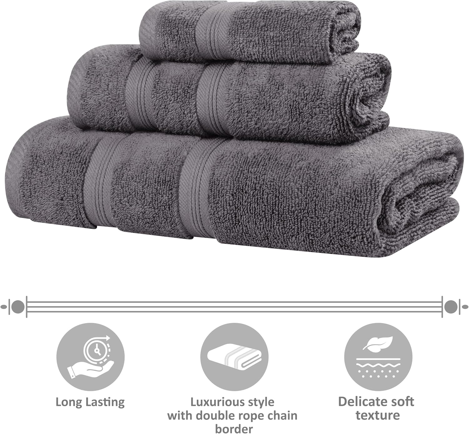 Superior 12-Piece Cotton Face Towel Set Grey