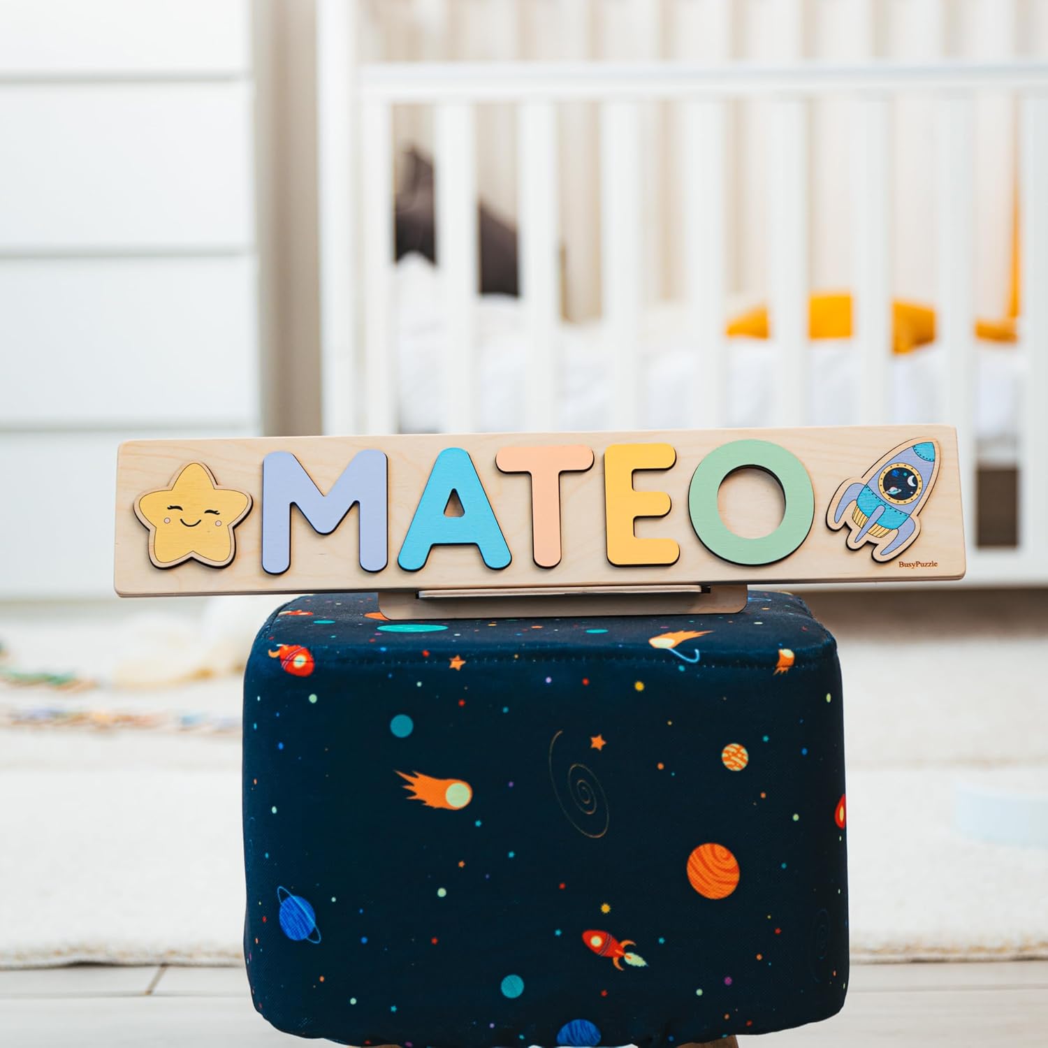 Personalized Wooden Name Puzzle for Toddler Boy