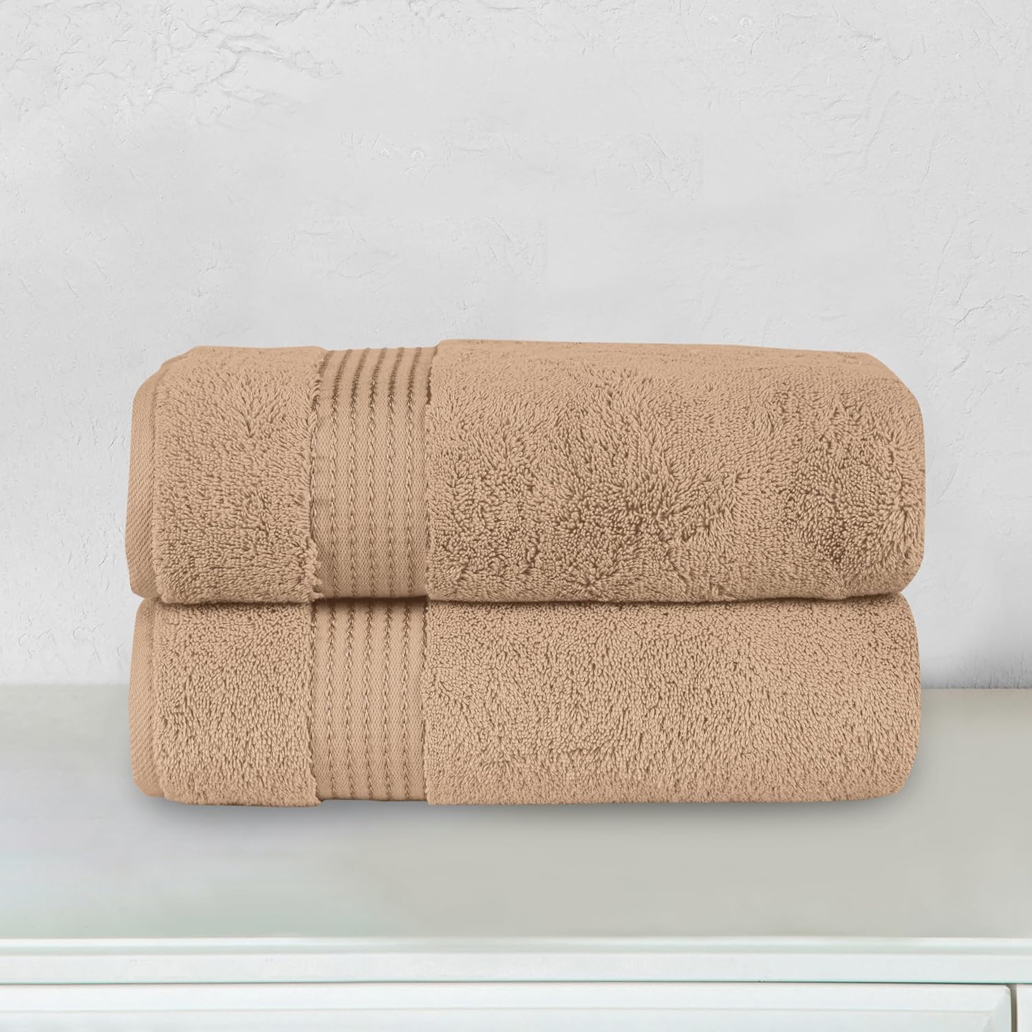Elegant Comfort Premium Turkish Cotton 2 Pack Bath Towel Set - Taupe 1