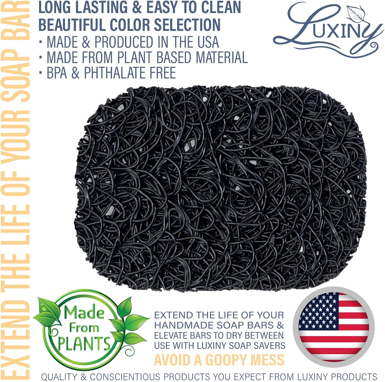 Luxiny American Made Soap Saver Lift - Plant Based Black Onyx