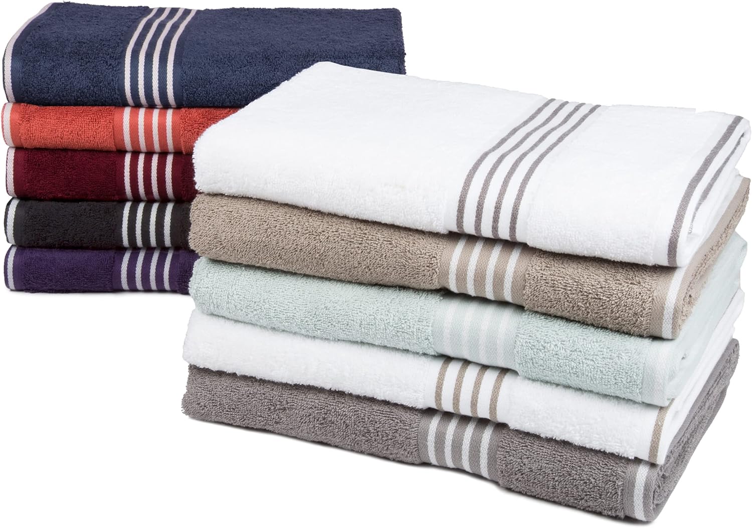 Lavish Home 8-Piece Cotton Towel Set in Taupe