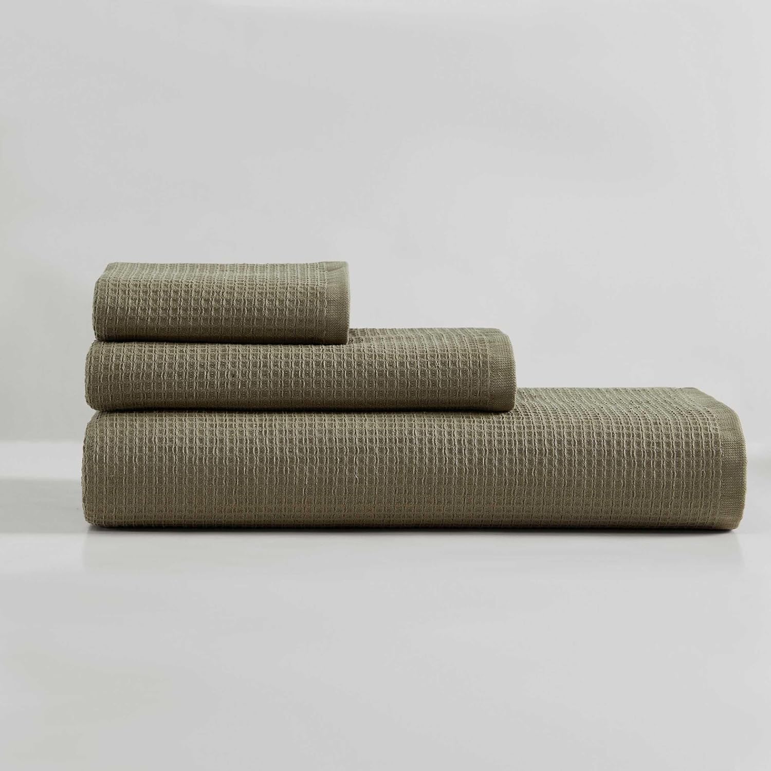 Calvin Klein Bath Towels - 3-Piece Set Dusty Green
