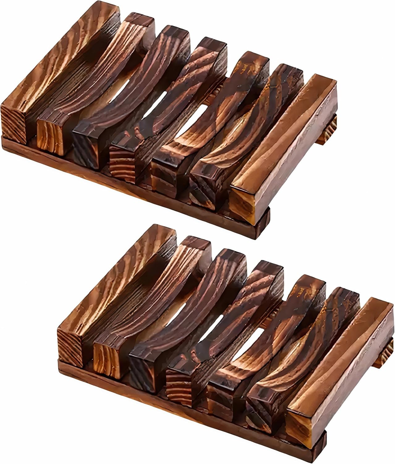 Herbvian 2 Pcs Wooden Soap Dish Holder