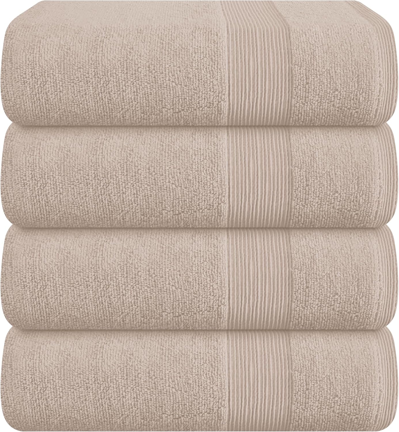 Belizzi Home 4 Pack Bath Towel Set 27x54 Tan