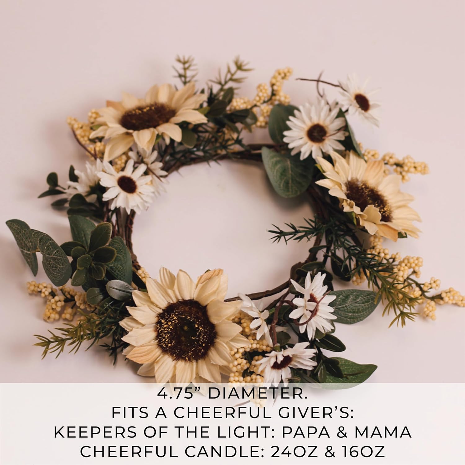 A Cheerful Giver Wreath Candle Ring for Centerpieces