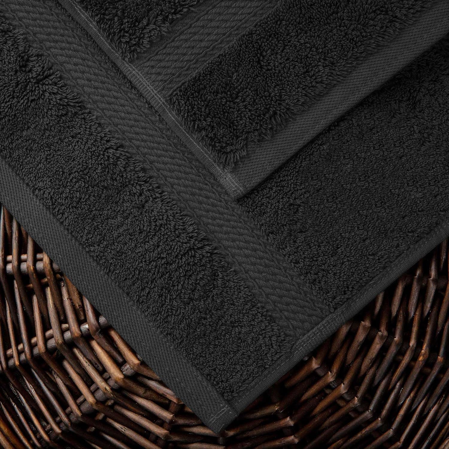 Superior Egyptian Cotton 10-Piece Towel Set - Black