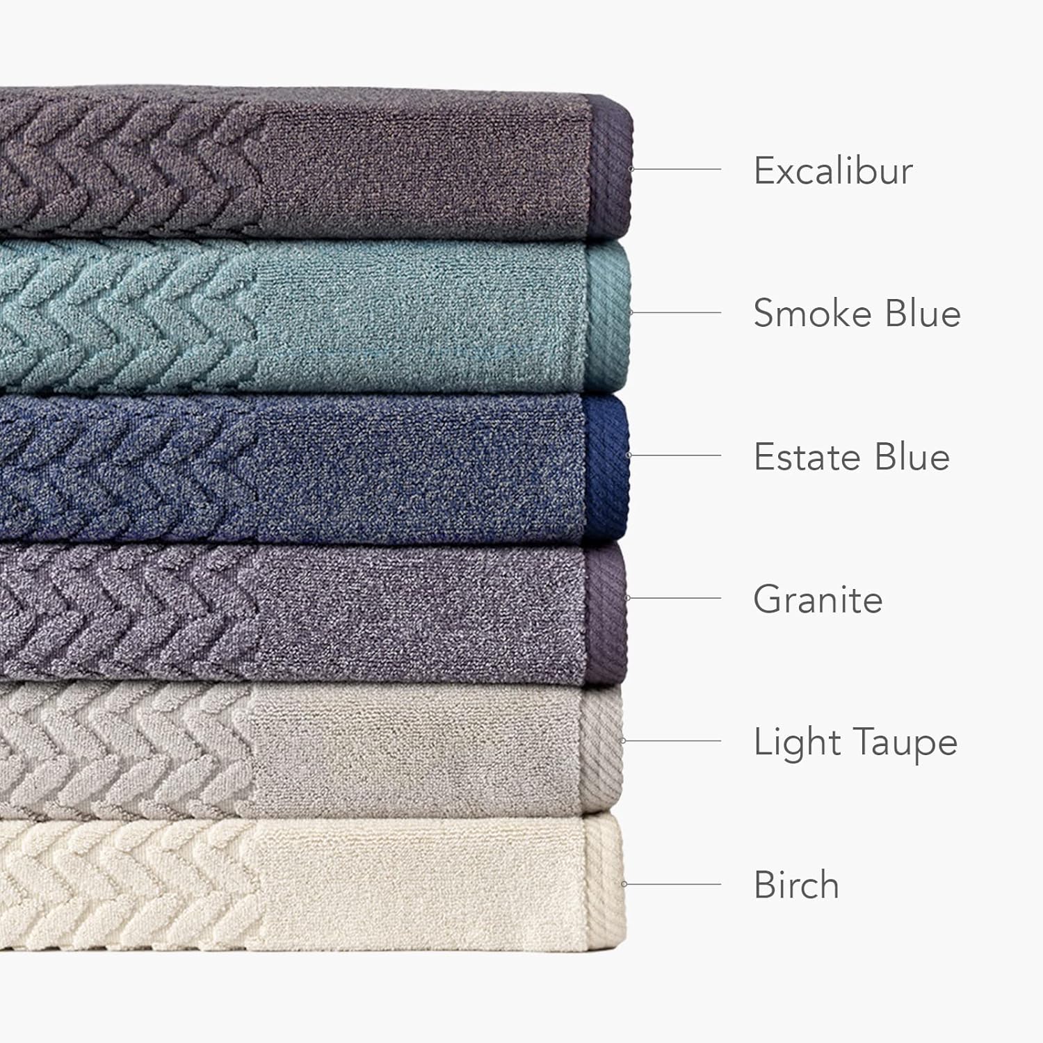 TexereSilk Organic Cotton Jacquard Towel Set - 650 GSM 6 Piece
