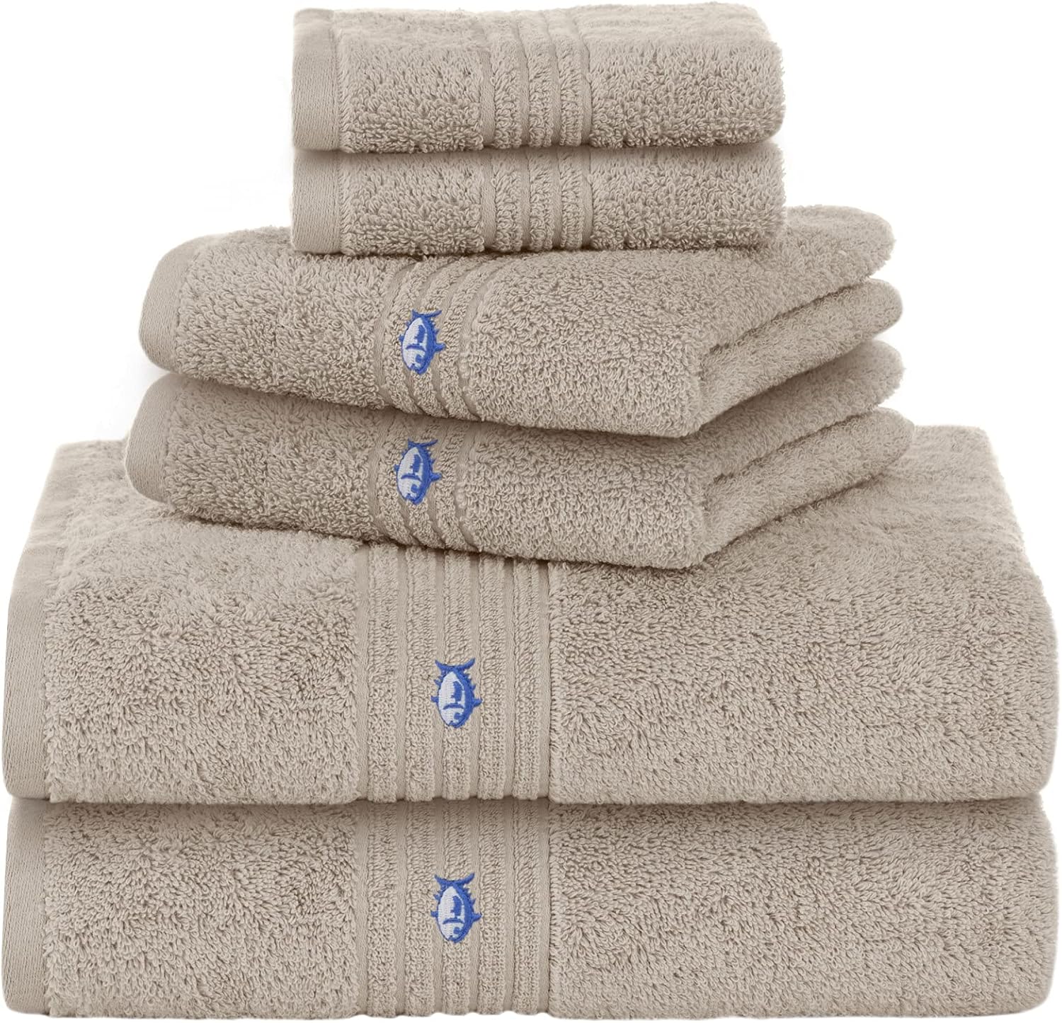 Southern Tide Home Performance 50 Cotton Bath Towel Set 6-Piece Brown