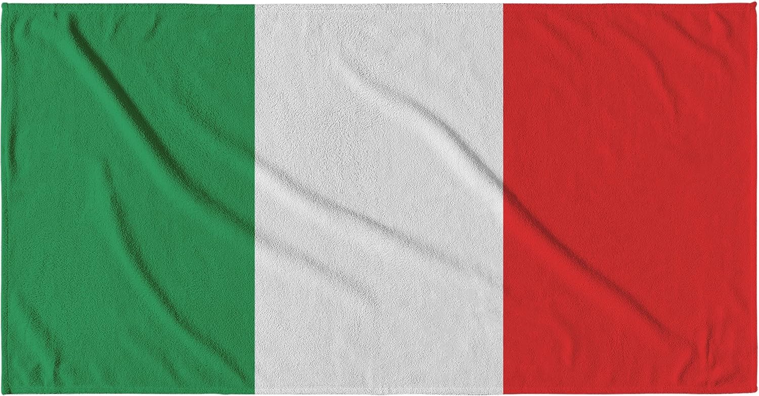 Italian Flag Microfiber Beach Towel - 30x60 inches Soft Quick Dry