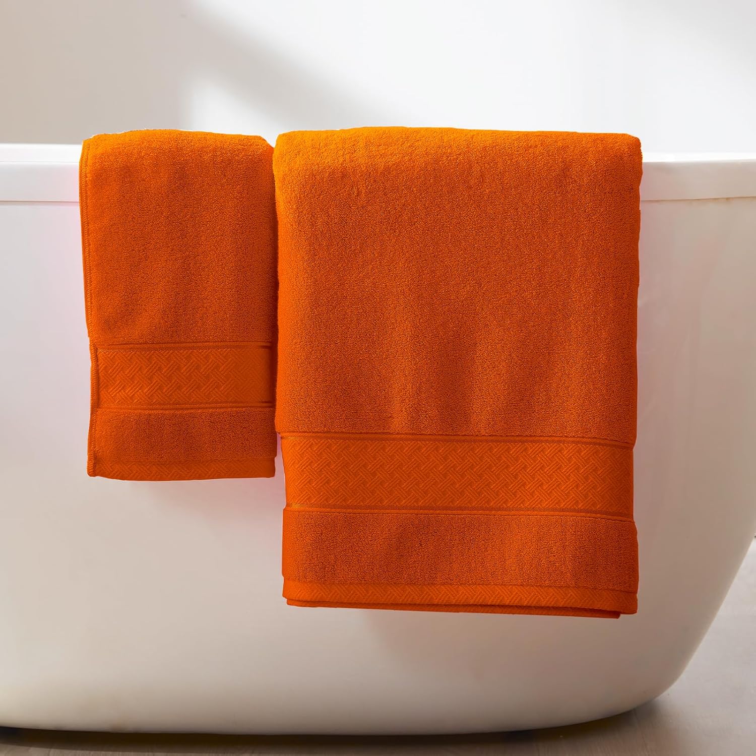 COZYART 6-Piece Orange Bath Towel Set