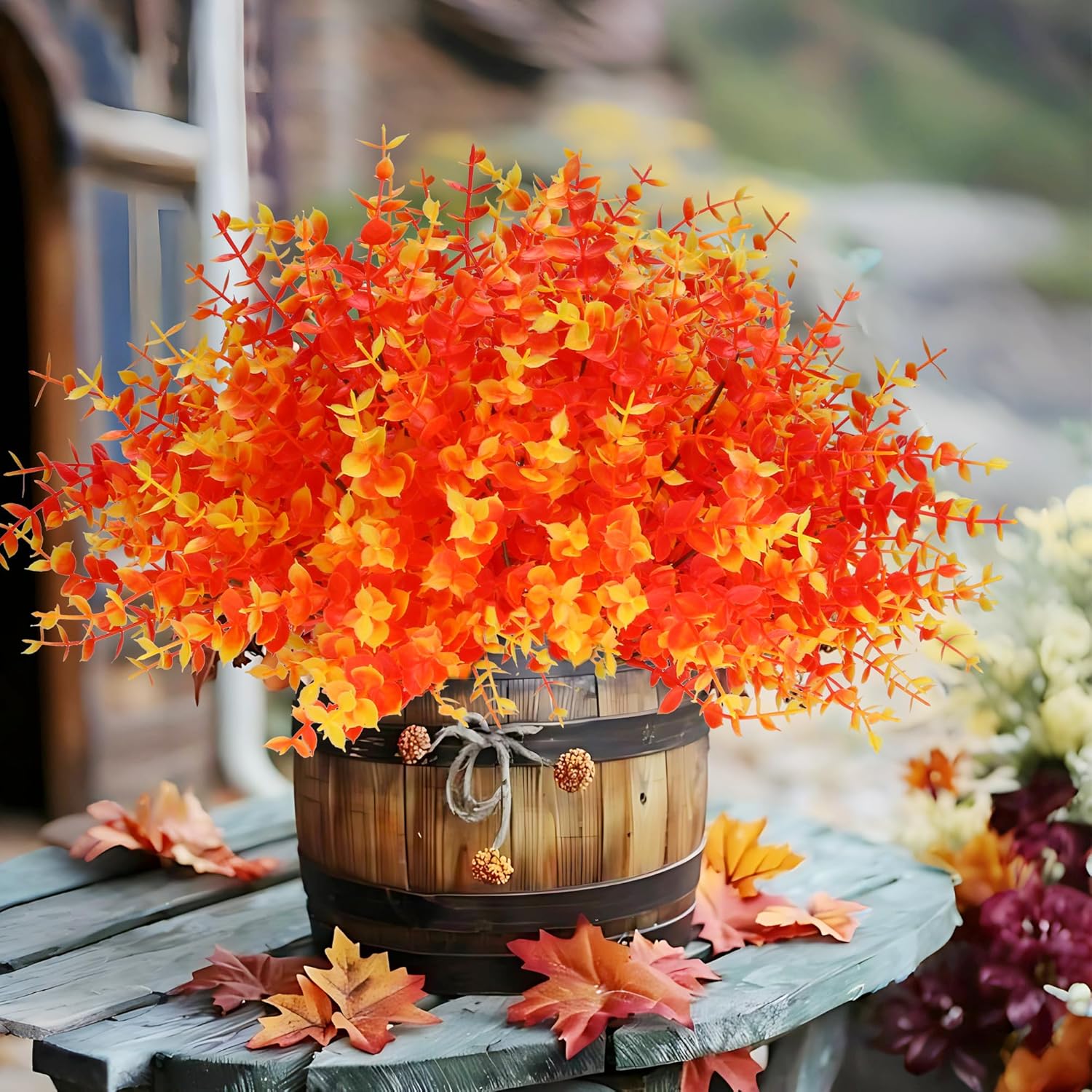 Summer Flower 10pcs Artificial Fall Boxwood Decor