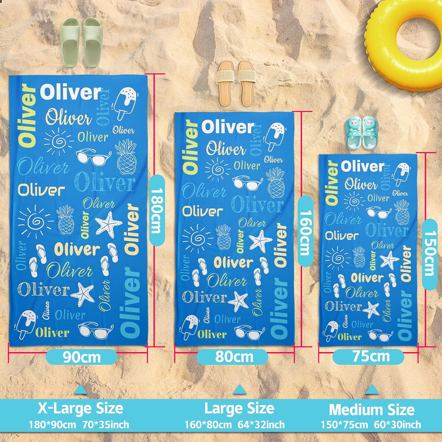 Personalized Beach Towels for Kids with Names