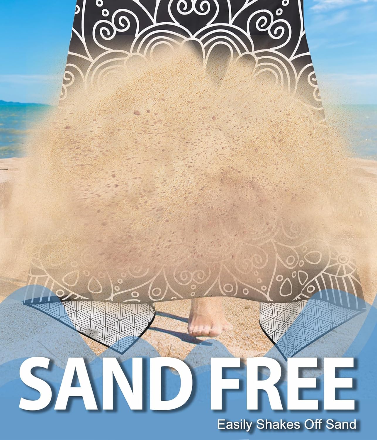 Margelife Sand Proof Microfiber Beach Towel for Adults