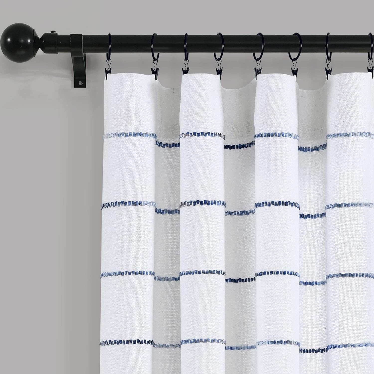 Lush Decor Ombre Stripe Window Curtain Panel Set - Navy