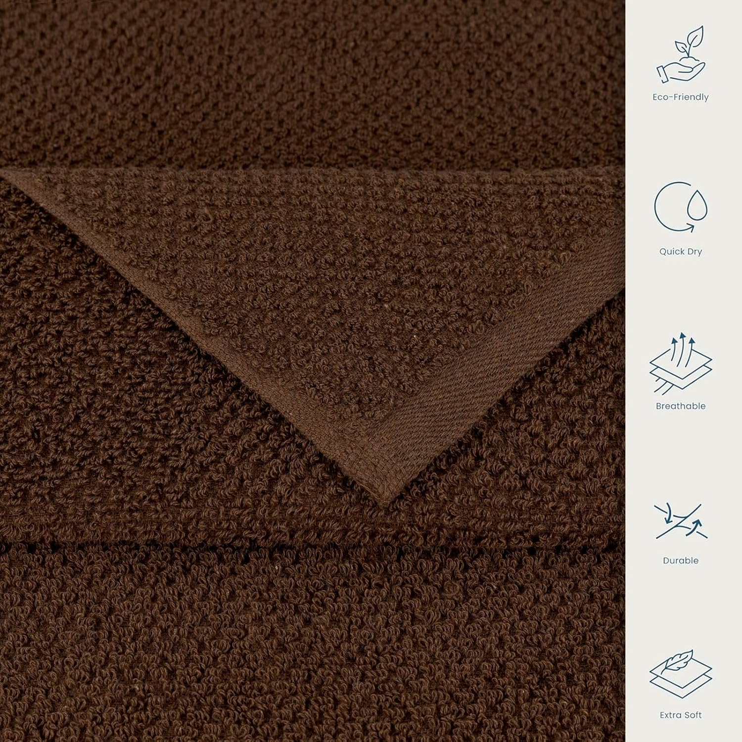 CASA COPENHAGEN Popcorn Textured 6-Piece Towel Set - Toffee Brown