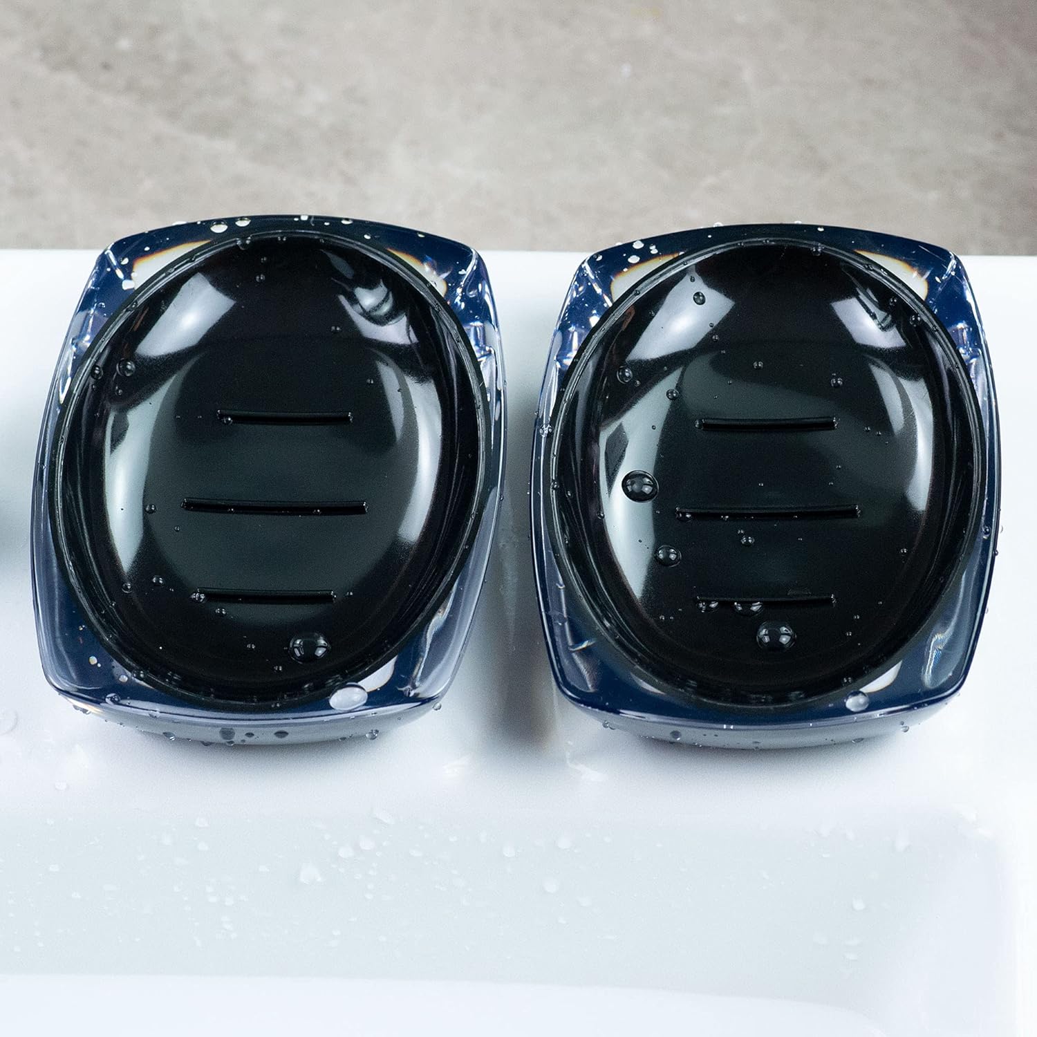 YOSXICC 2PCS Soap Dish Transparent Color