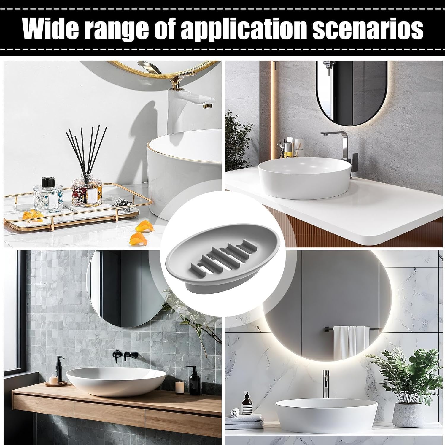 Waterproof Silicone Soap Dish Holder for Shower