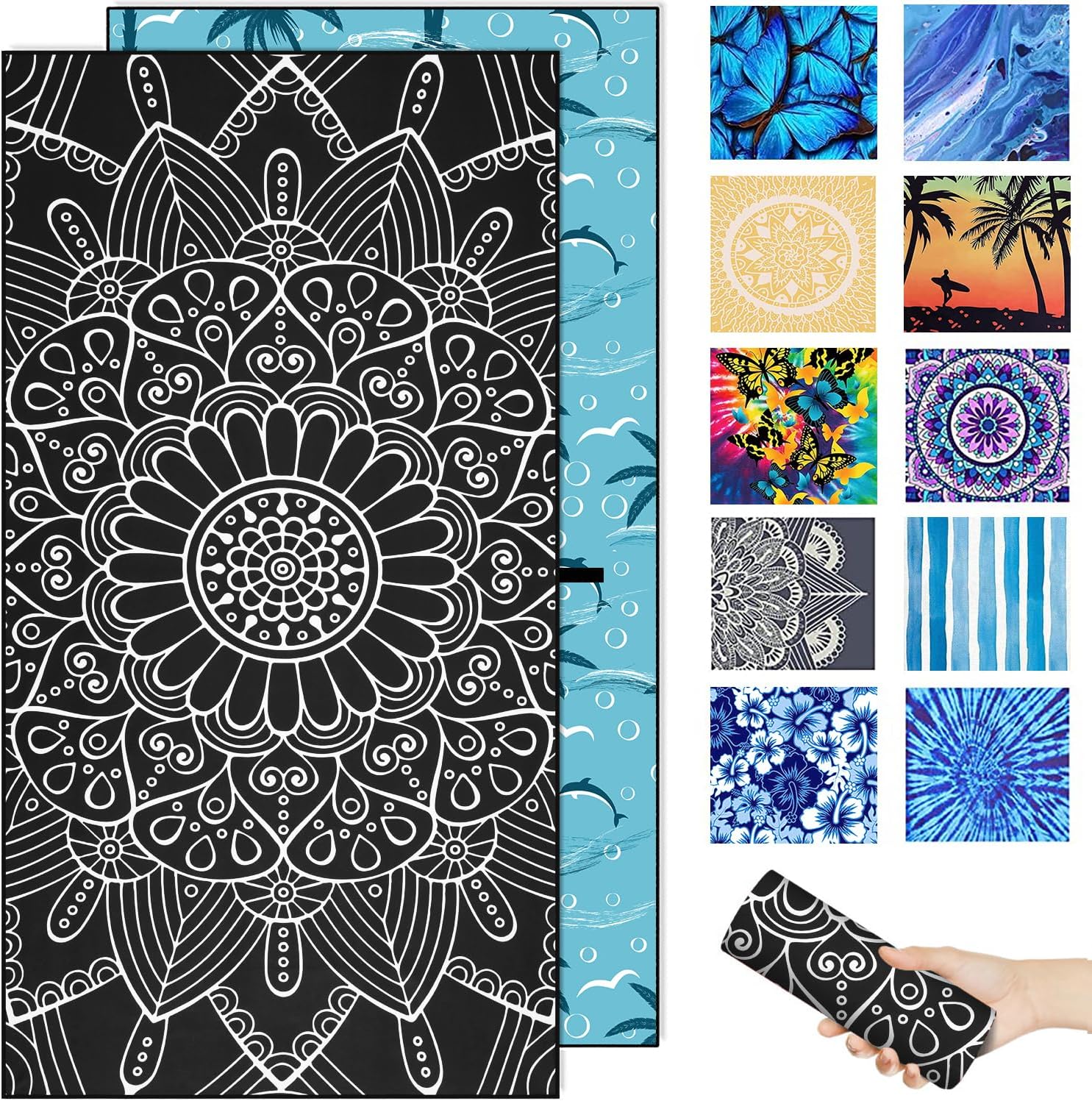 Margelife Sand Proof Microfiber Beach Towel for Adults