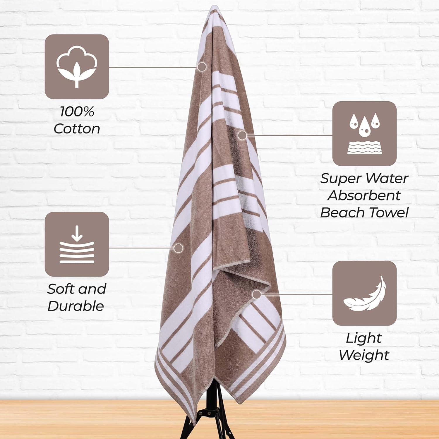 Superior Oversized Cotton Beach Towel Set of 4 1
