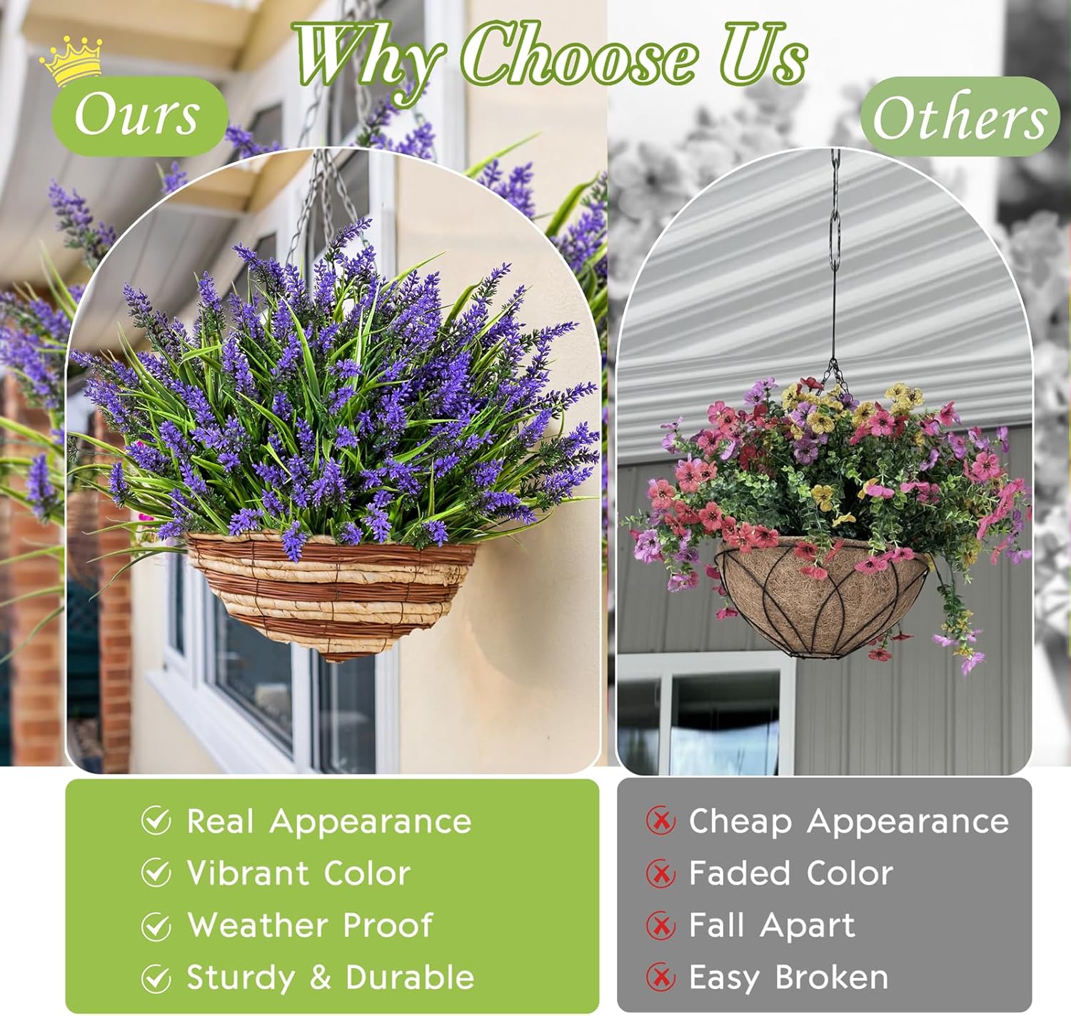 Waipfaru Artificial Flowers Purple 20 Bundles