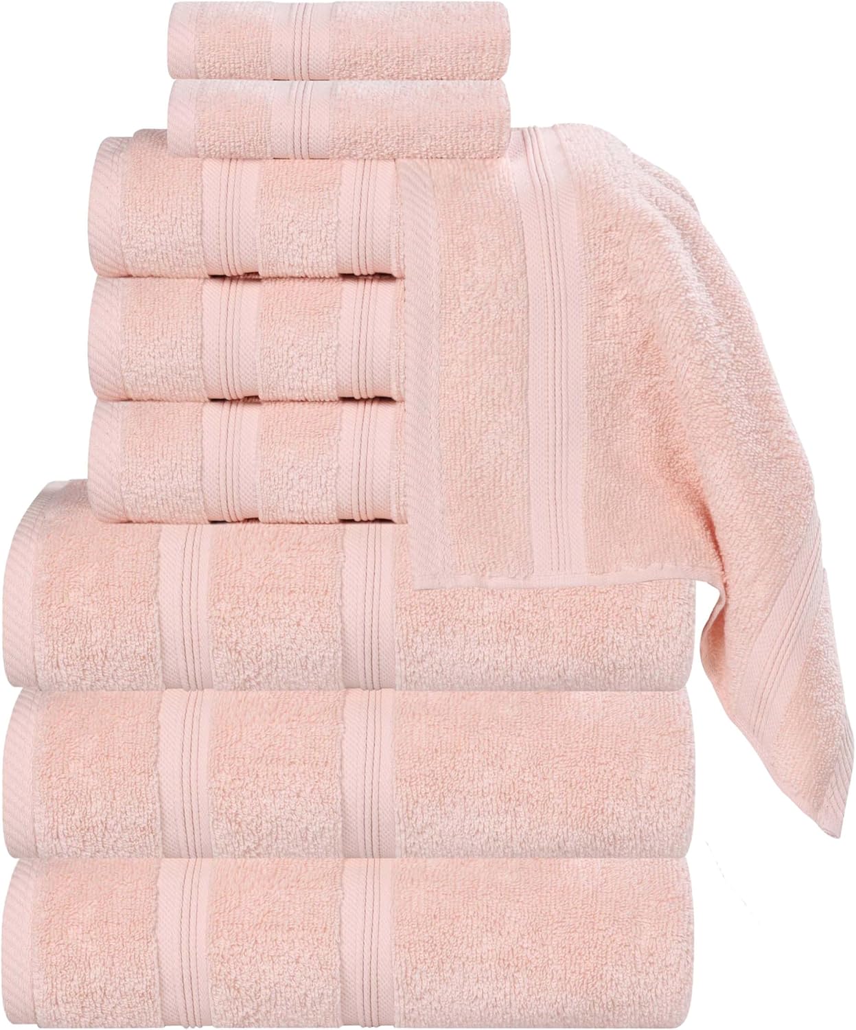 Superior 9-Piece Cotton Towel Set in Peach 1