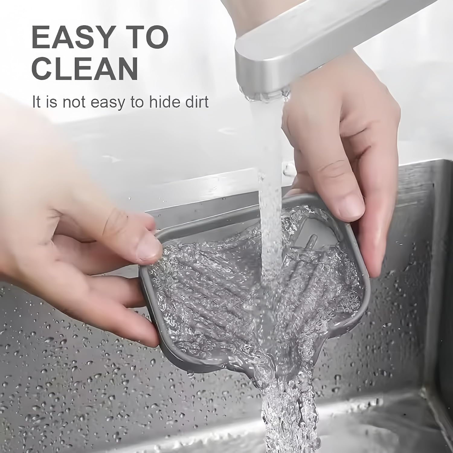 Silicone Soap Dish with Drain 1 Pcs Grey