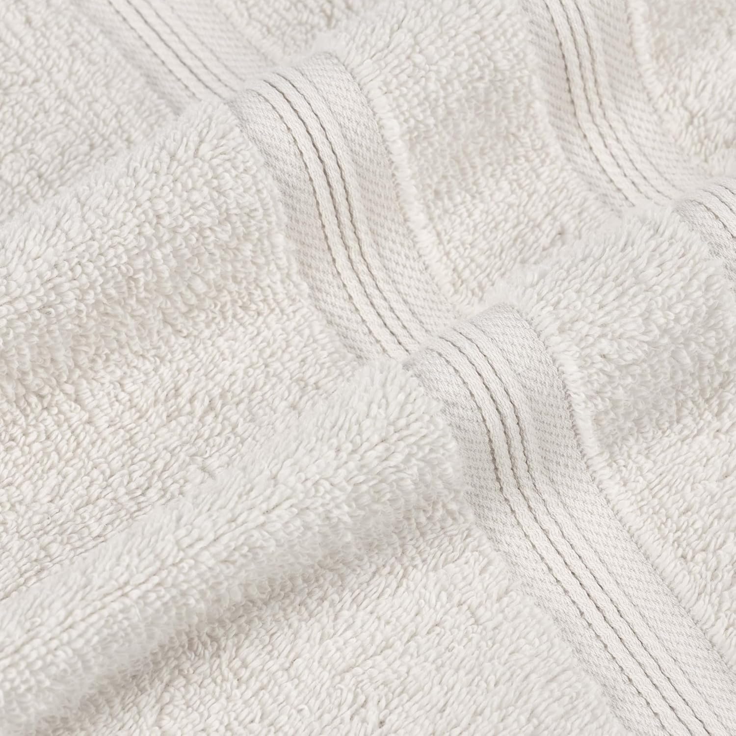 Superior 12-Piece Cotton Towel Set Ivory 1