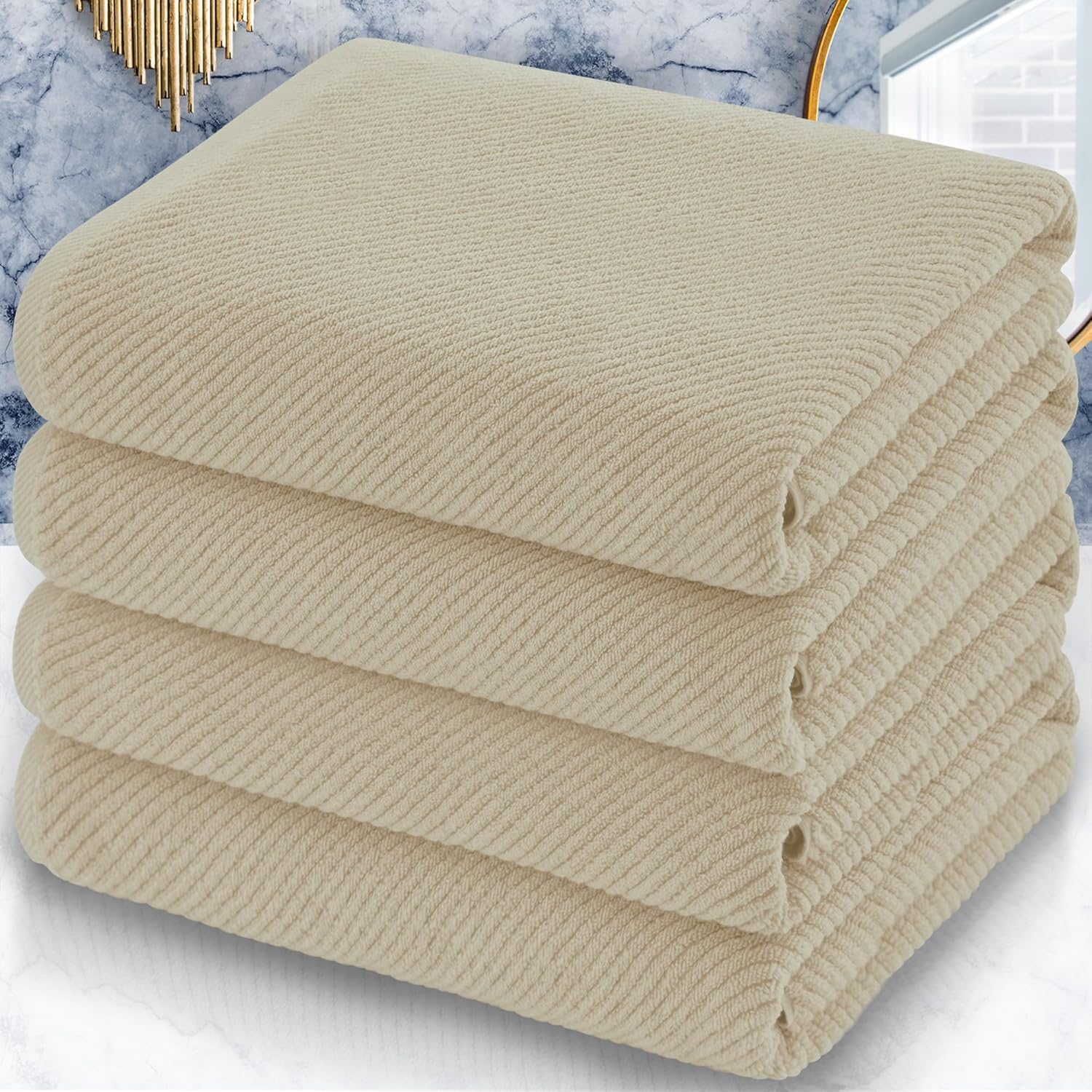 VOOVA MOVAS Bath Towel Set 4PCS 30x56 Inch