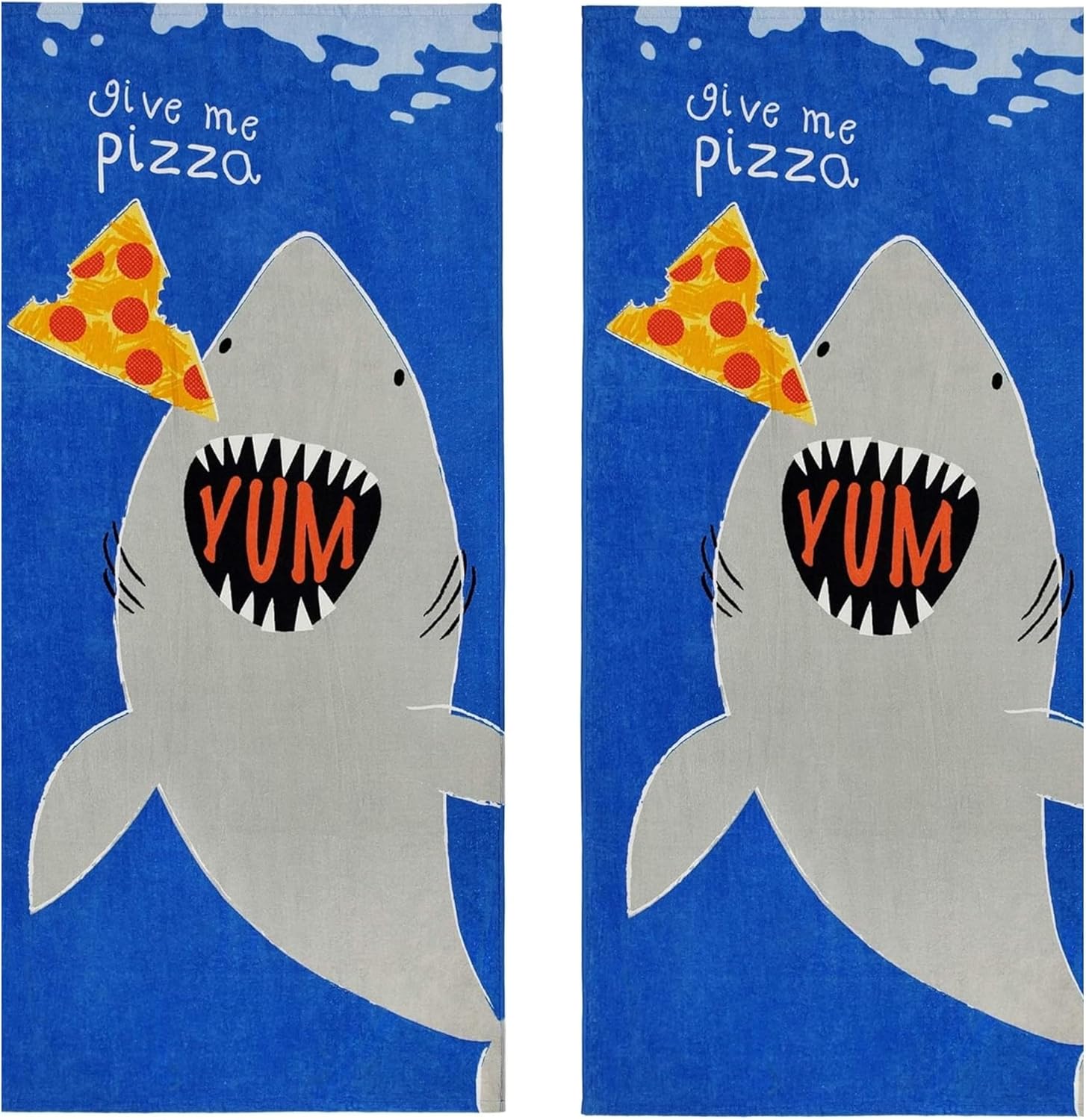 Ben Kaufman Printed Beach Towel Set - Shark Bite Pack of 2