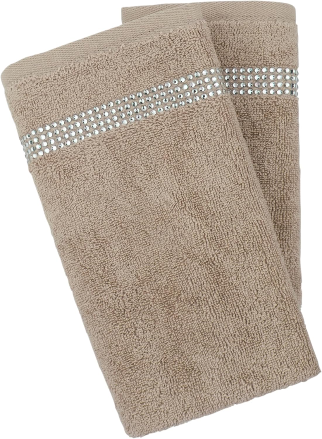 Sparkles Home Stripe Fingertip Towel Set of 2 Taupe