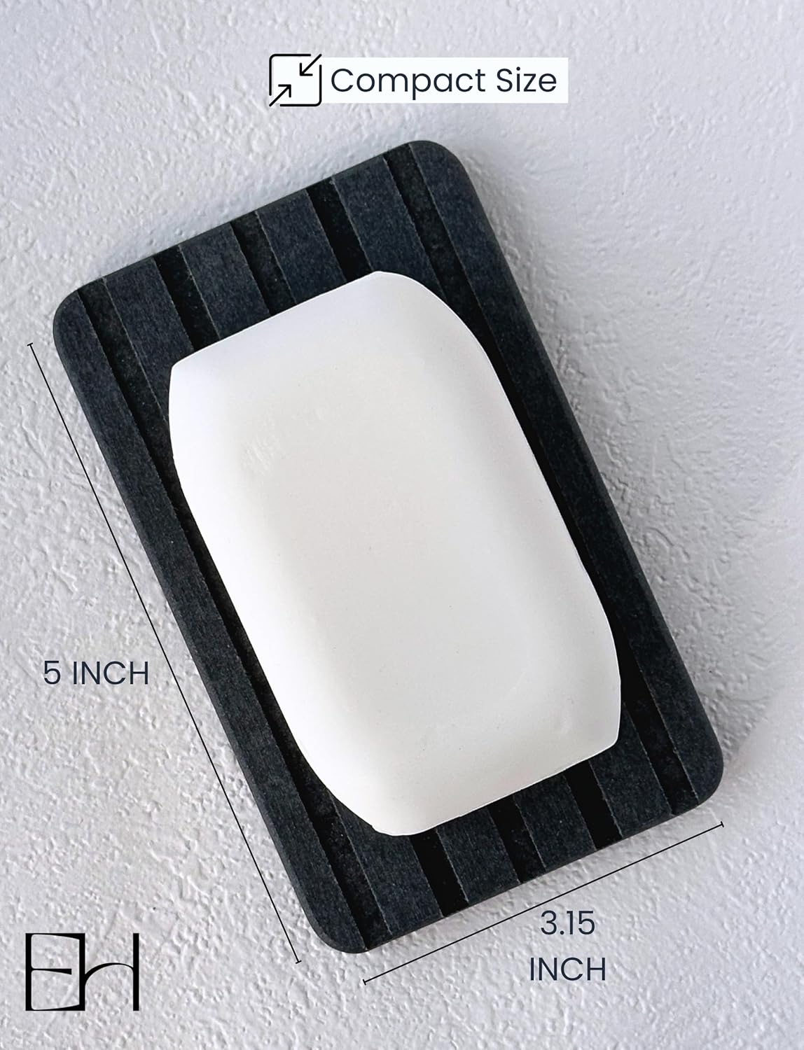 EXCHUES Diatomite Soap Dish with Silicone Feet Gray 1