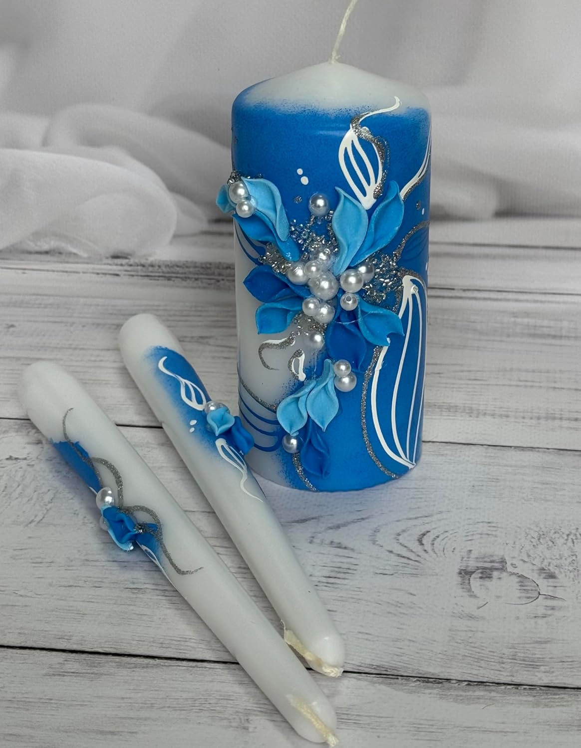 Magik Life Unity Candle Set - 6 Pillar 2x10 Taper Candles - Royal Blue