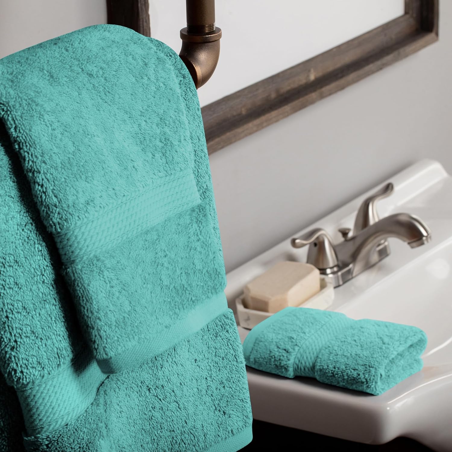 Superior Madison Turquoise Egyptian Cotton 3-Piece Towel Set
