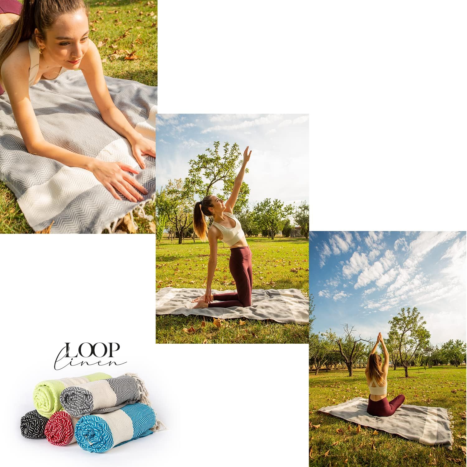 Loop Linen Cotton Beach Towel - Super Gift Multi-Purpose Large Size