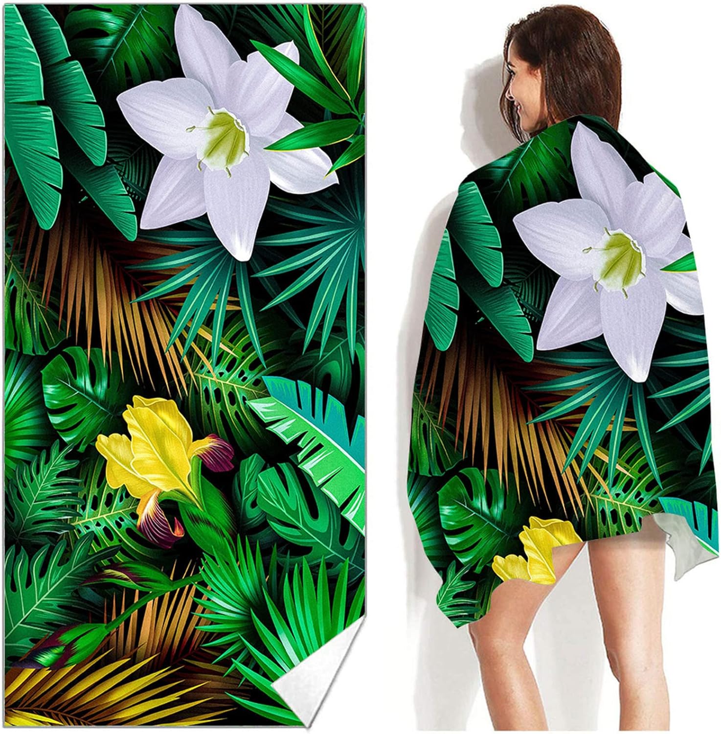 Longaoa Microfiber Beach Towel Quick Dry Super Absorbent