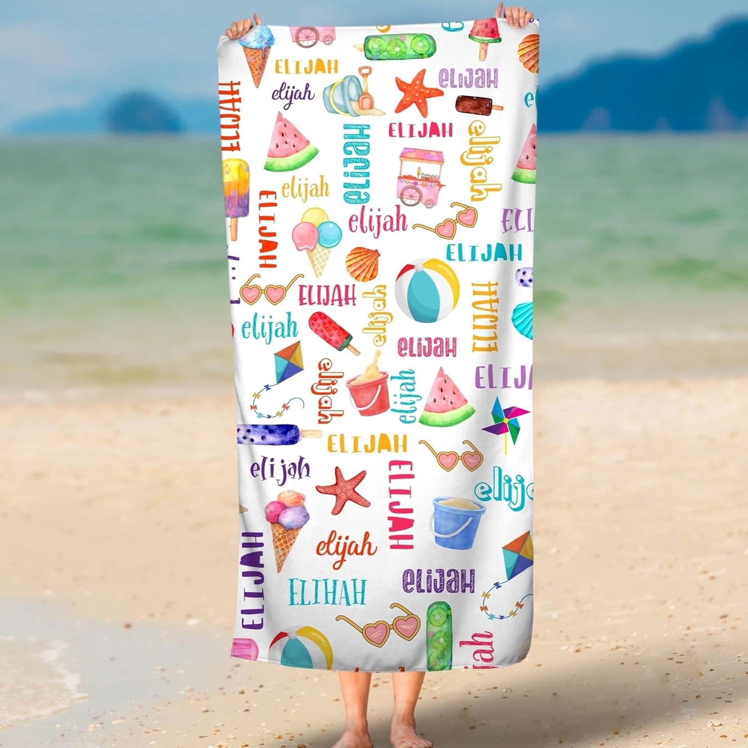 Custom Ice Cream Beach Towel for Kids