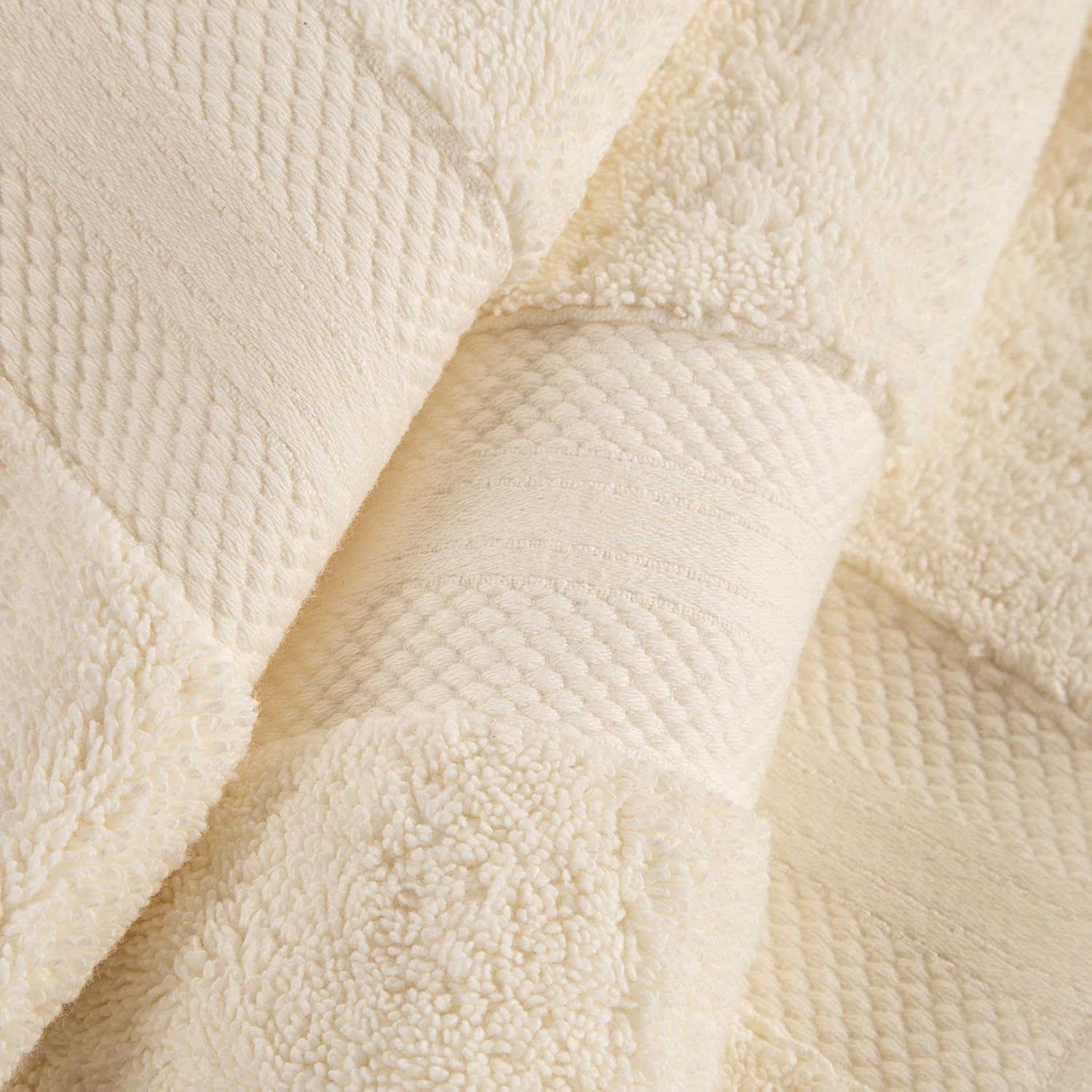 Superior Turkish Cotton 12-Piece Face Towel Set Ivory