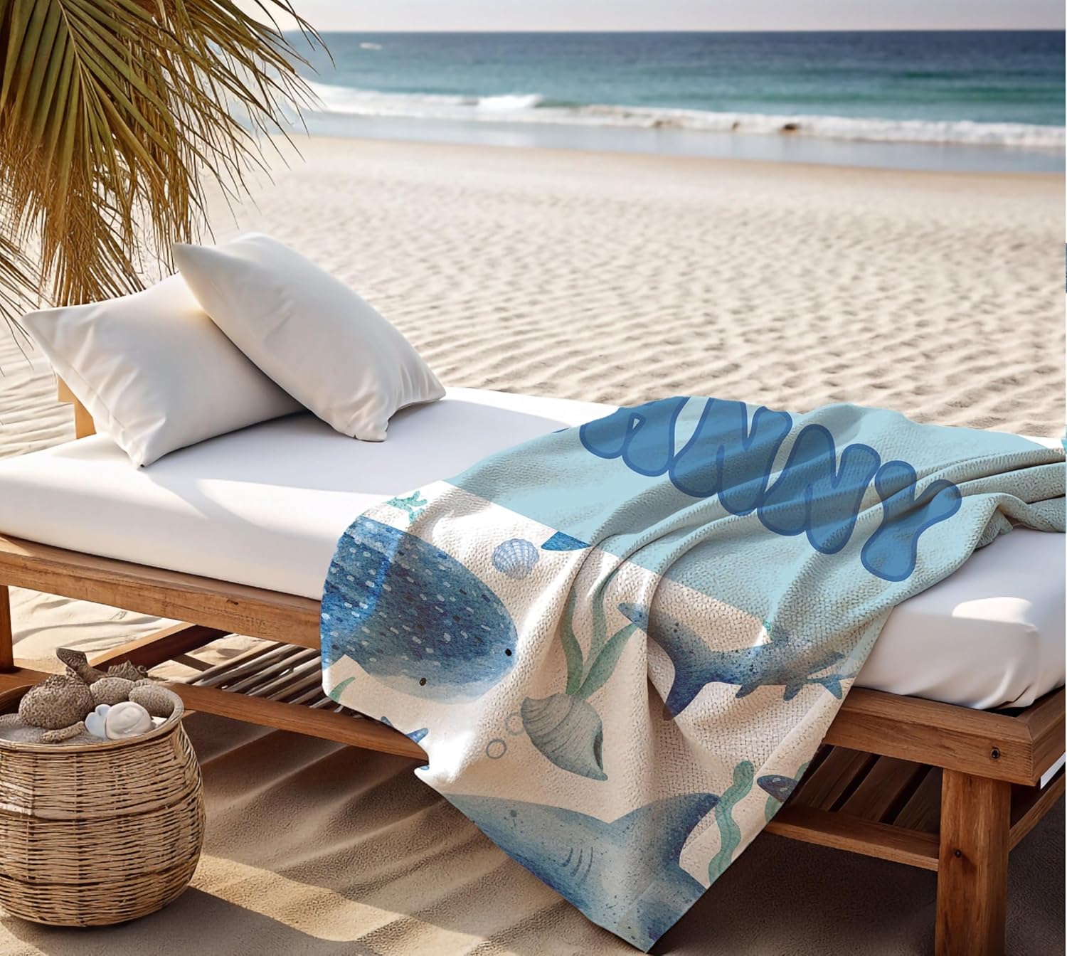 Trustmetalus Personalized Shark Beach Towel for Kids