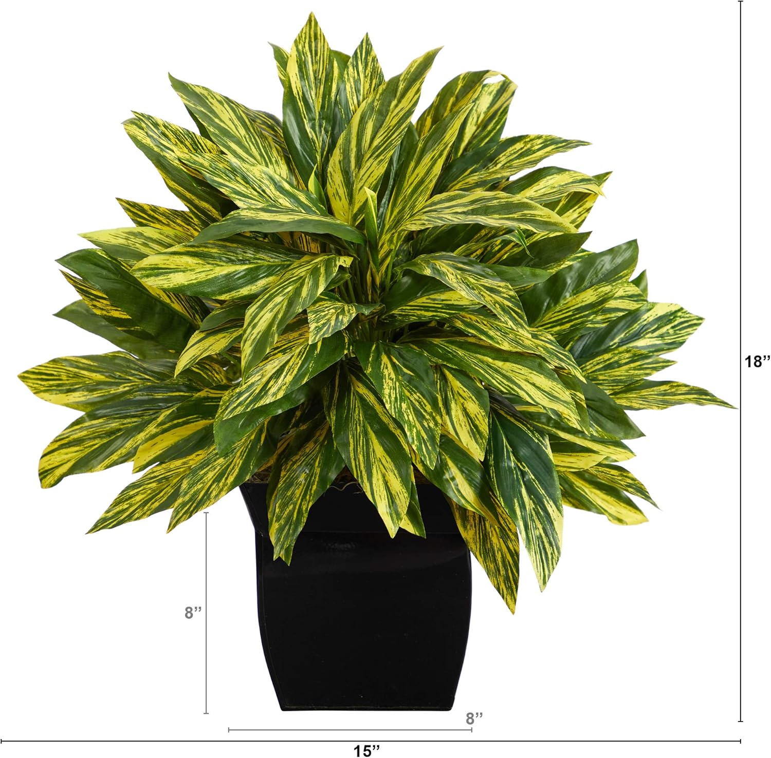 Nearly Natural 18in Tradescantia Artificial Plant in Black Metal Planter