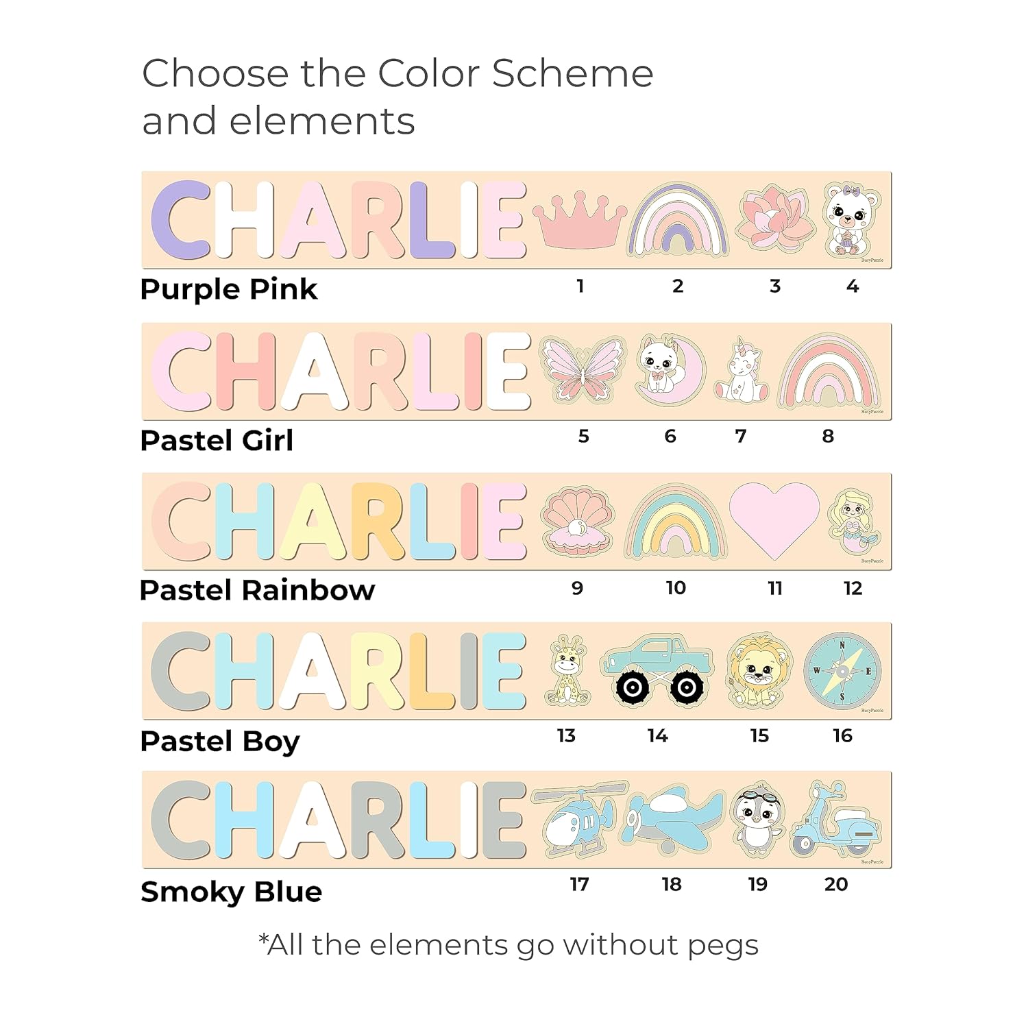 Personalized Wooden Name Puzzle with Rainbow Colors