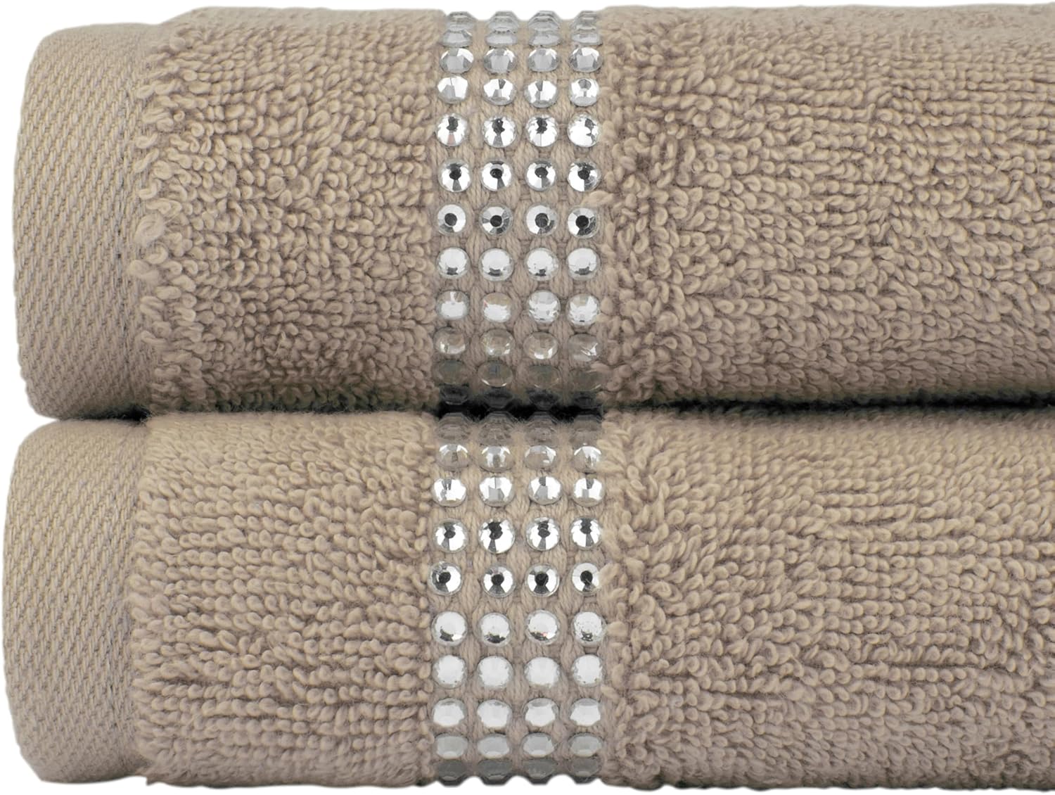 Sparkles Home Stripe Fingertip Towel Set of 2 Taupe